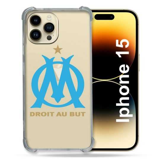 Coque Renforcée En Verre Trempé Transparente Pour Iphone 15 (6.1) Olympique Marseille OM