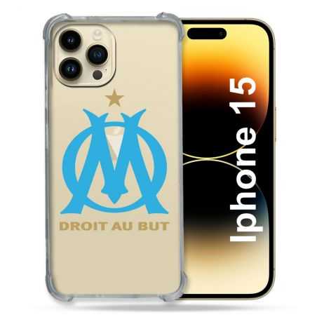 Coque Renforcée En Verre Trempé Transparente Pour Iphone 15 (6.1) Olympique Marseille OM