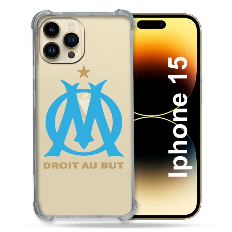 Coque Renforcée En Verre Trempé Transparente Pour Iphone 15 (6.1) Olympique Marseille OM