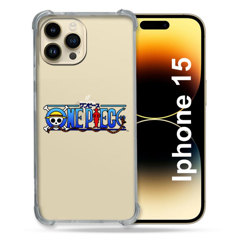 Coque Renforcée En Verre Trempé Transparente Pour Iphone 15 (6.1) One Piece Logo