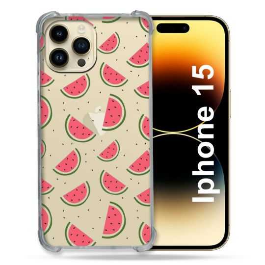 Coque Renforcée En Verre Trempé Transparente Pour Iphone 15 (6.1) Pasteque