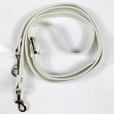 Coque Renforcée En Verre Trempé Transparente Pour Iphone 15 (6.1) Lanière / Cordon Cuir 2 Blanc