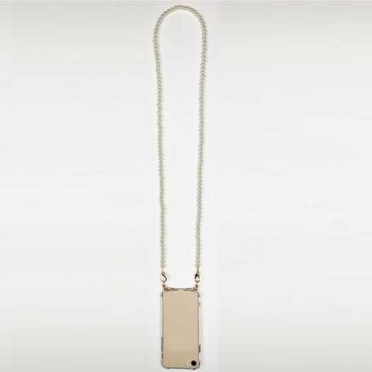 Coque Renforcée En Verre Trempé Transparente Pour Iphone 15 (6.1) Lanière / Cordon Perle