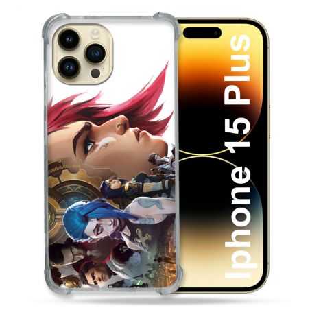 Coque Renforcée En Verre Trempé Pour Iphone 15 Plus (6.7) Arcane Jynx Sœur