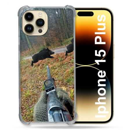 Coque Renforcée En Verre Trempé Pour Iphone 15 Plus (6.7) Chasse Vision Tir