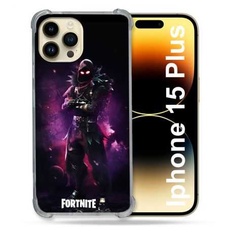 Coque Renforcée En Verre Trempé Pour Iphone 15 Plus (6.7) Fortnite Raven