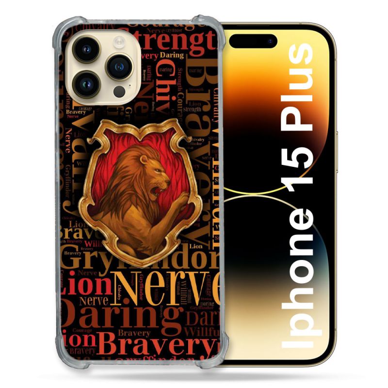 Coque Renforcée En Verre Trempé Pour Iphone 15 Plus (6.7) Harry Potter Griffondor