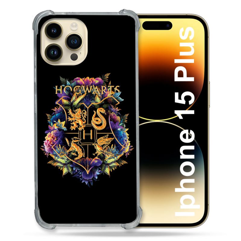 Coque Renforcée En Verre Trempé Pour Iphone 15 Plus (6.7) Harry Potter Hogwarts
