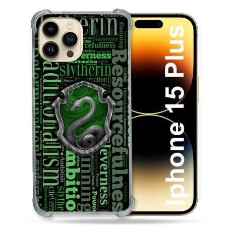 Coque Renforcée En Verre Trempé Pour Iphone 15 Plus (6.7) Harry Potter Serpentar