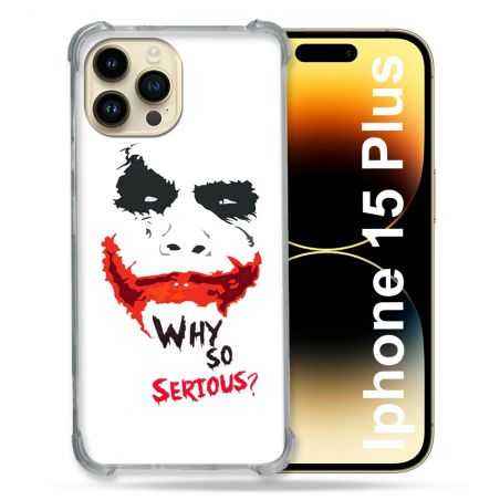 Coque Renforcée En Verre Trempé Pour Iphone 15 Plus (6.7) Joker Blanc