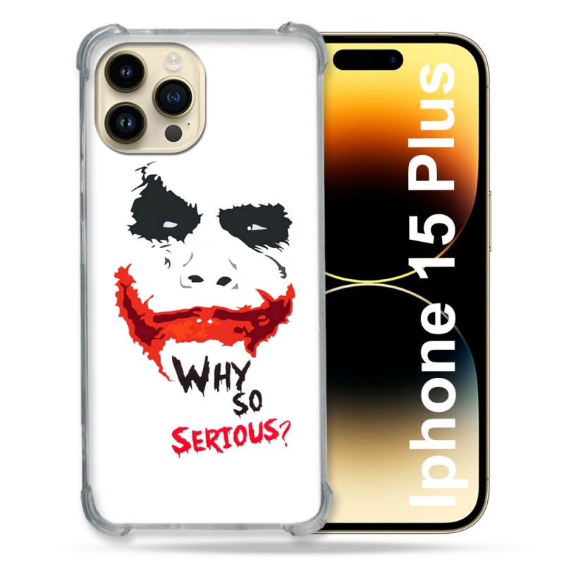 Coque Renforcée En Verre Trempé Pour Iphone 15 Plus (6.7) Joker Blanc