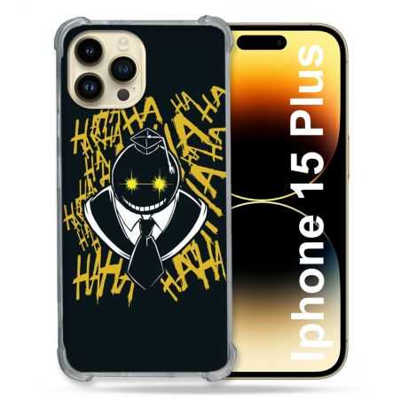Coque Renforcée En Verre Trempé Pour Iphone 15 Plus (6.7) Manga Assassination Classroom Kuro Noir