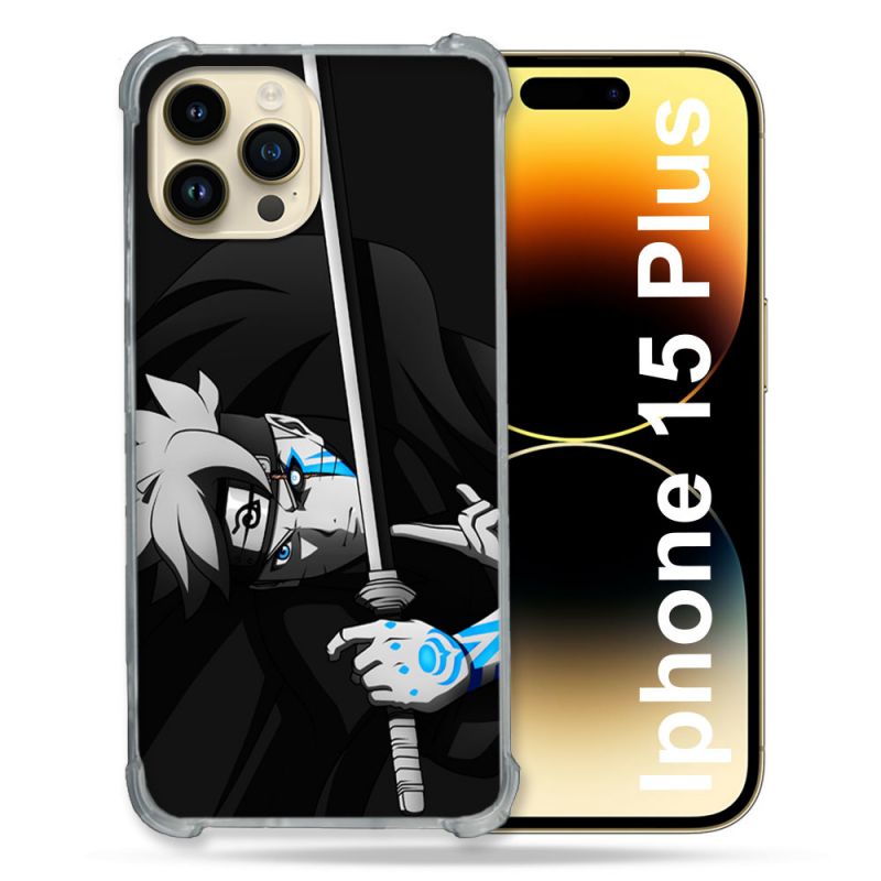 Coque Renforcée En Verre Trempé Pour Iphone 15 Plus (6.7) Manga Boruto Epée