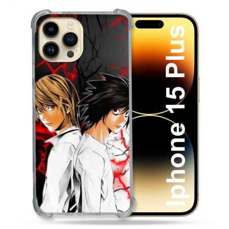 Coque Renforcée En Verre Trempé Pour Iphone 15 Plus (6.7) Manga Death Note Duo