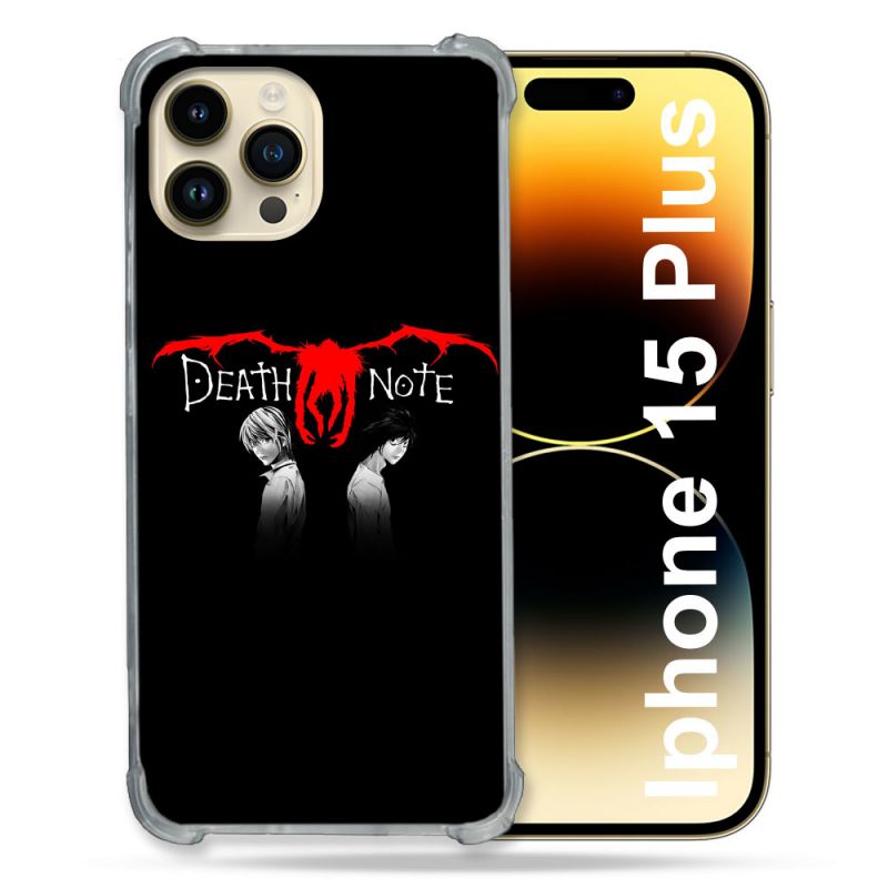 Coque Renforcée En Verre Trempé Pour Iphone 15 Plus (6.7) Manga Death Note Noir