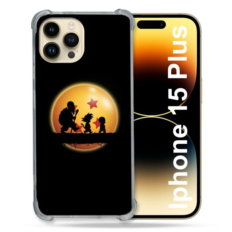 Coque Renforcée En Verre Trempé Pour Iphone 15 Plus (6.7) Manga Dragon Ball Vintage