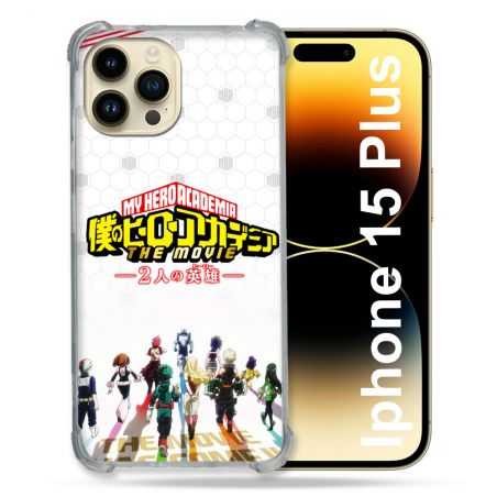 Coque Renforcée En Verre Trempé Pour Iphone 15 Plus (6.7) Manga My Hero Academia Blanc