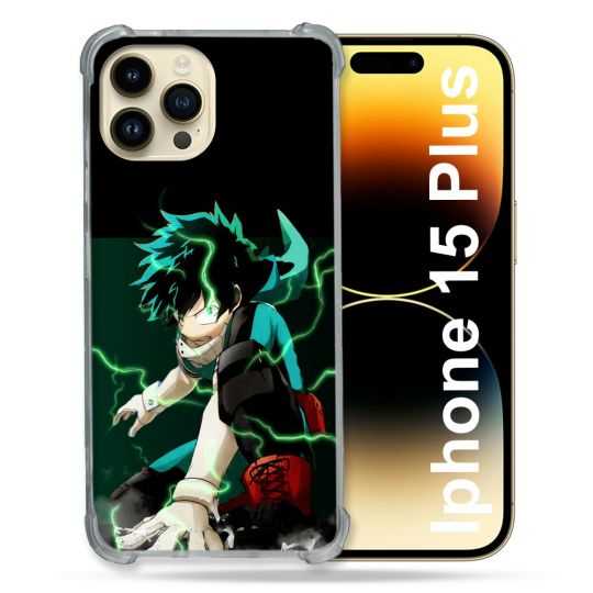 Coque Renforcée En Verre Trempé Pour Iphone 15 Plus (6.7) Manga My Hero Academia Deku