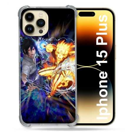 Coque Renforcée En Verre Trempé Pour Iphone 15 Plus (6.7) Manga Naruto VS