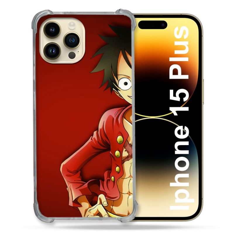 Coque Renforcée En Verre Trempé Pour Iphone 15 Plus (6.7) Manga One Piece Luffy