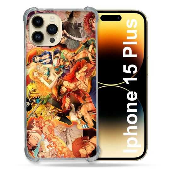 Coque Renforcée En Verre Trempé Pour Iphone 15 Plus (6.7) Manga One Piece Nakama