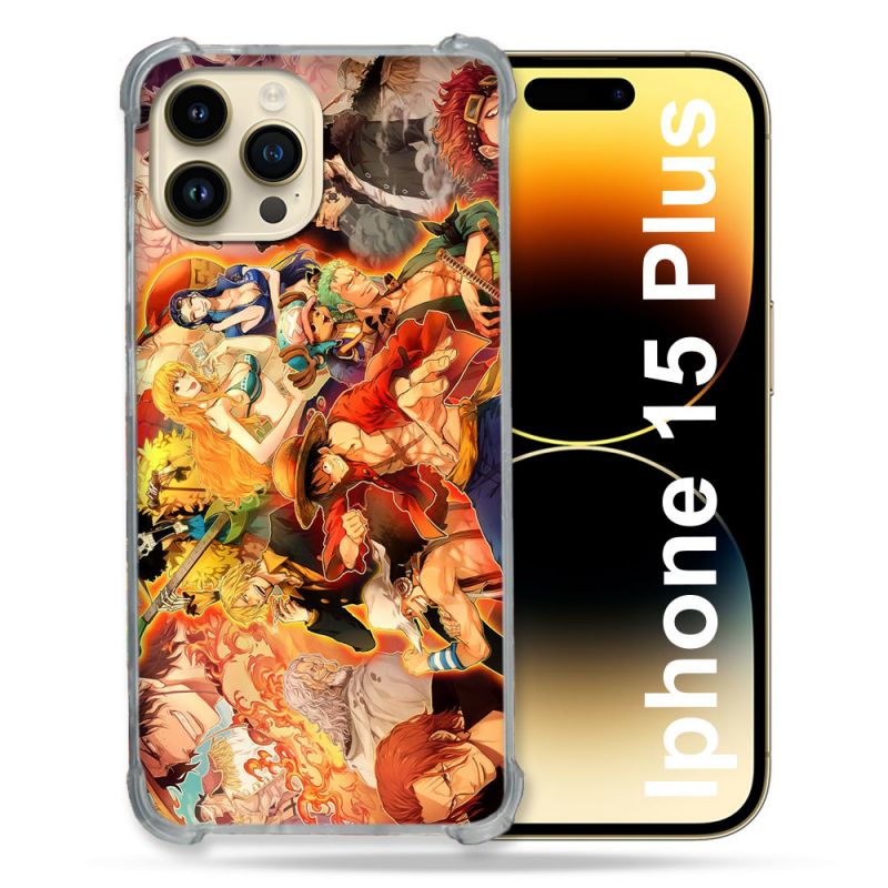 Coque Renforcée En Verre Trempé Pour Iphone 15 Plus (6.7) Manga One Piece Nakama