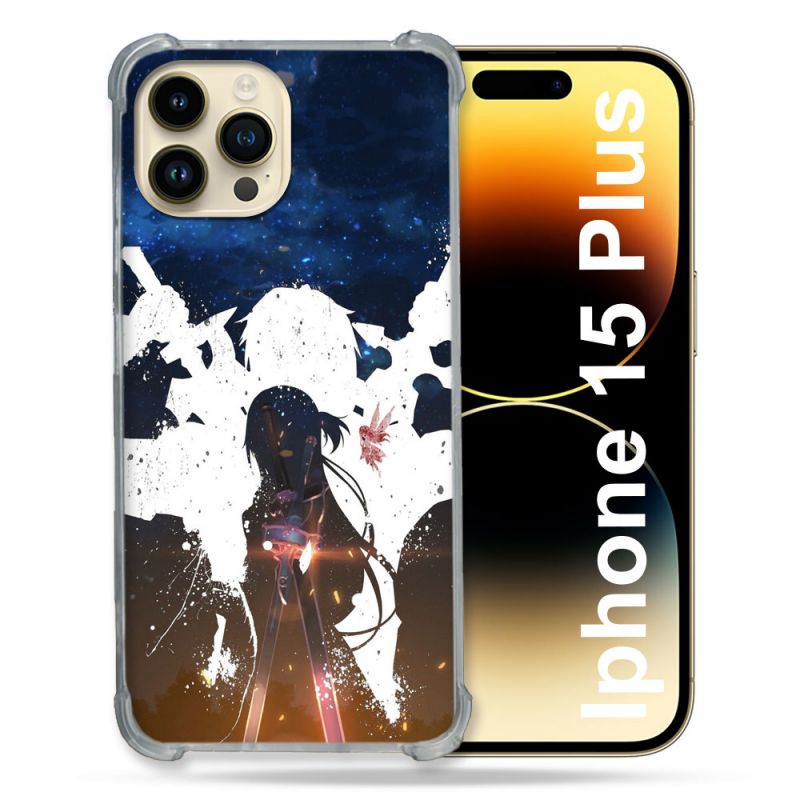 Coque Renforcée En Verre Trempé Pour Iphone 15 Plus (6.7) Manga SAO sword Art Online Asuna