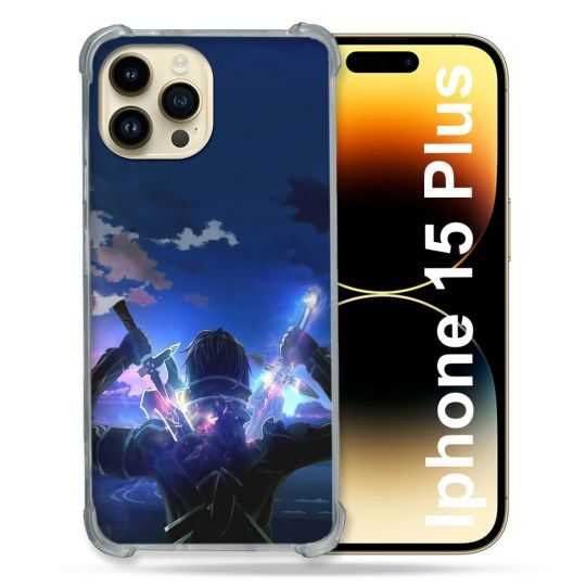 Coque Renforcée En Verre Trempé Pour Iphone 15 Plus (6.7) Manga SAO sword Art Online Epee