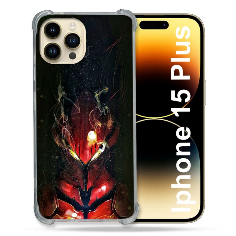 Coque Renforcée En Verre Trempé Pour Iphone 15 Plus (6.7) Manga Solo Leveling Igris