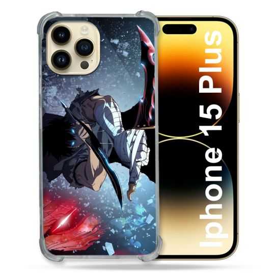 Coque Renforcée En Verre Trempé Pour Iphone 15 Plus (6.7) Manga Solo Leveling Sung Epee