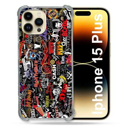 Coque Renforcée En Verre Trempé Pour Iphone 15 Plus (6.7) Musique Rock Groupe