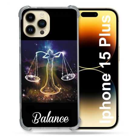 Coque Renforcée En Verre Trempé Pour Iphone 15 Plus (6.7) Signe Zodiaque 2 Balance
