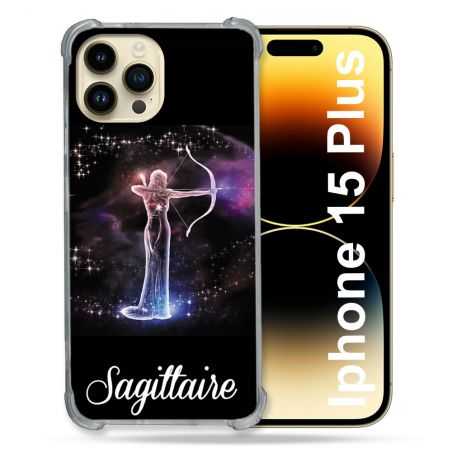 Coque Renforcée En Verre Trempé Pour Iphone 15 Plus (6.7) Signe Zodiaque 2 Sagittaire