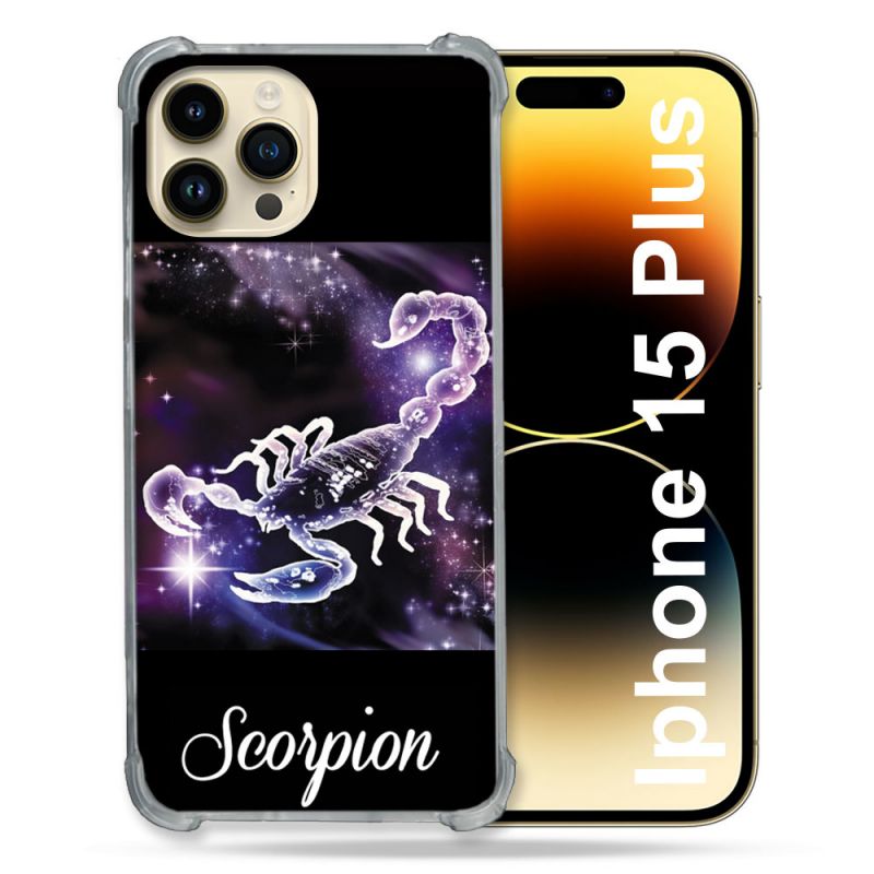 Coque Renforcée En Verre Trempé Pour Iphone 15 Plus (6.7) Signe Zodiaque 2 Scorpion