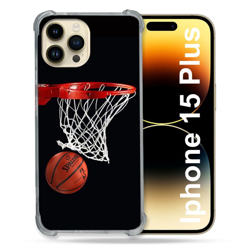 Coque Renforcée En Verre Trempé Pour Iphone 15 Plus (6.7) Sport Basket Panier
