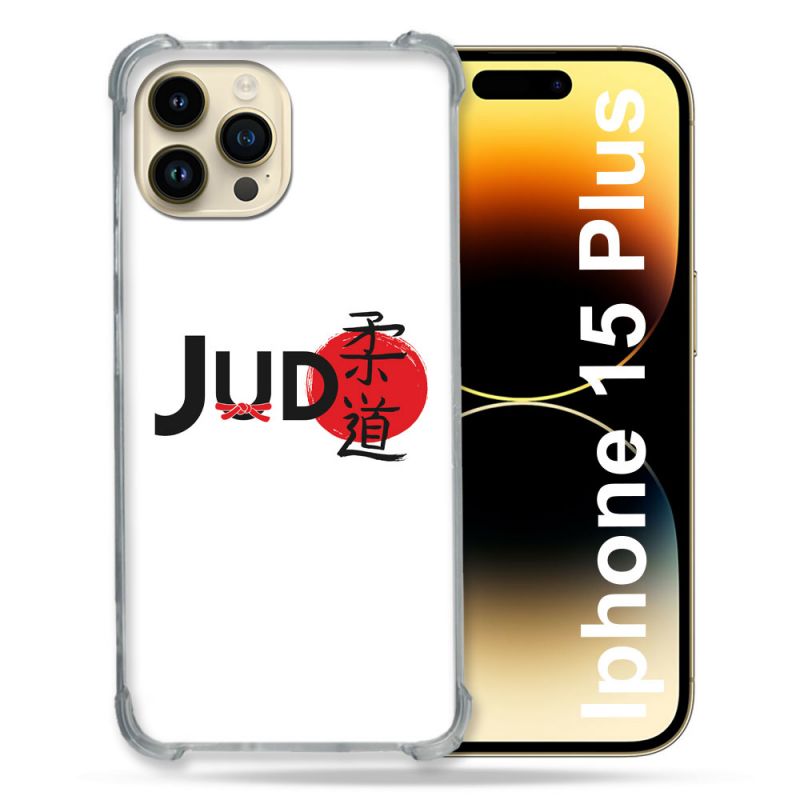 Coque Renforcée En Verre Trempé Pour Iphone 15 Plus (6.7) Sport Judo Logo
