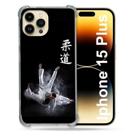 Coque Renforcée En Verre Trempé Pour Iphone 15 Plus (6.7) Sport Judo Noir