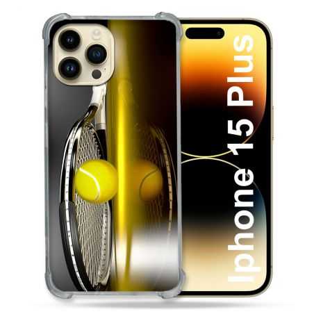 Coque Renforcée En Verre Trempé Pour Iphone 15 Plus (6.7) Sport Tennis Reflet