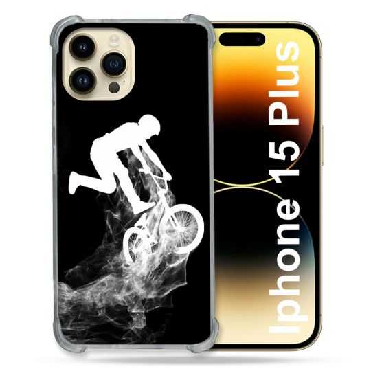 Coque Renforcée En Verre Trempé Pour Iphone 15 Plus (6.7) Sport VTT Noir