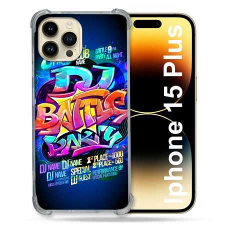 Coque Renforcée En Verre Trempé Pour Iphone 15 Plus (6.7) Street Art Rap