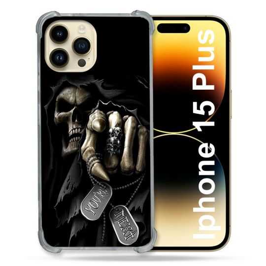 Coque Renforcée En Verre Trempé Pour Iphone 15 Plus (6.7) Tete de Mort Your Next
