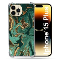 Coque Renforcée En Verre Trempé Pour Iphone 15 Plus (6.7) Texture Marbre Vert