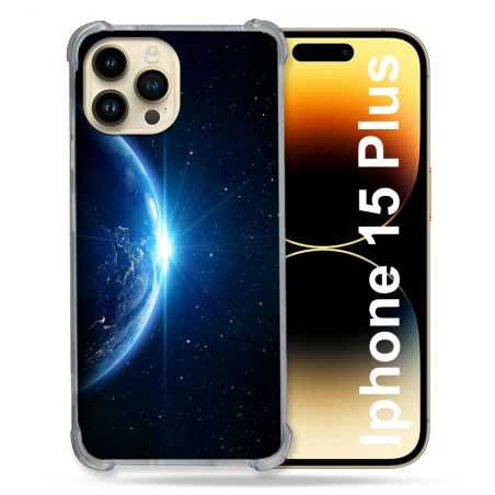 Coque Renforcée En Verre Trempé Pour Iphone 15 Plus (6.7) Univers Planete Terre