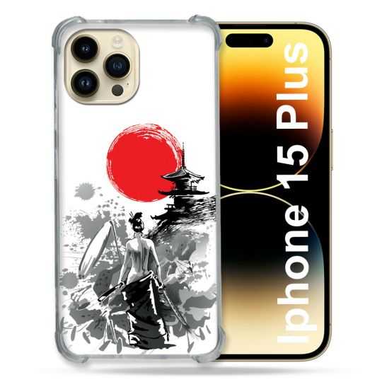 Coque Renforcée En Verre Trempé Pour Iphone 15 Plus (6.7) Voyage Japon Femme