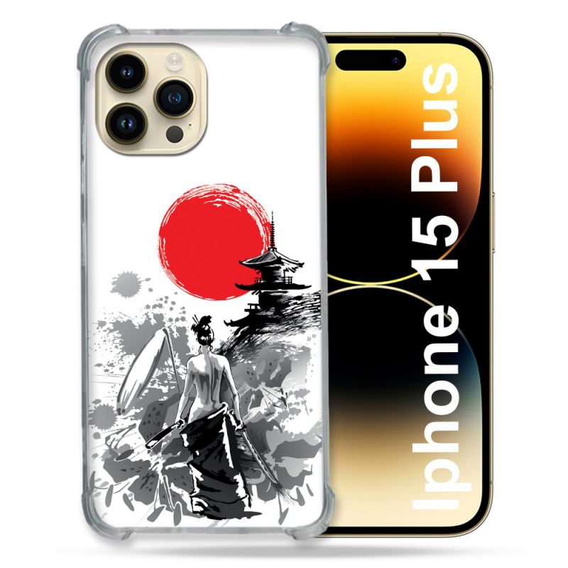 Coque Renforcée En Verre Trempé Pour Iphone 15 Plus (6.7) Voyage Japon Femme