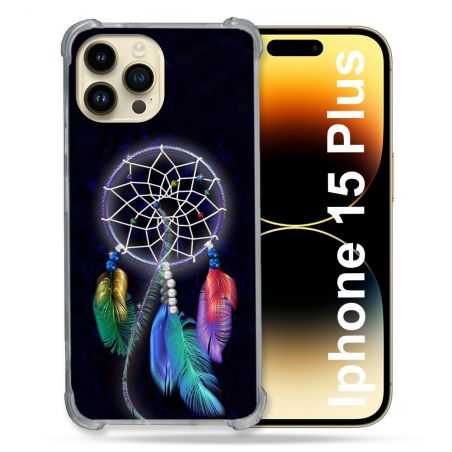 Coque Renforcée En Verre Trempé Pour Iphone 15 Plus (6.7) Zen Attrape Reve Multicolore