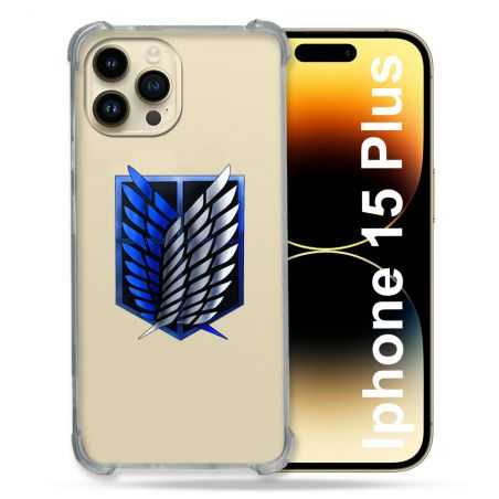 Coque Renforcée En Verre Trempé Transparente Pour Iphone 15 Plus (6.7) Attaque Titan Logo