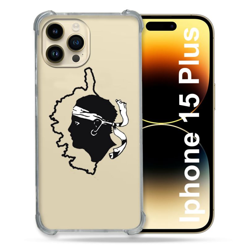 Coque Renforcée En Verre Trempé Transparente Pour Iphone 15 Plus (6.7) Corse