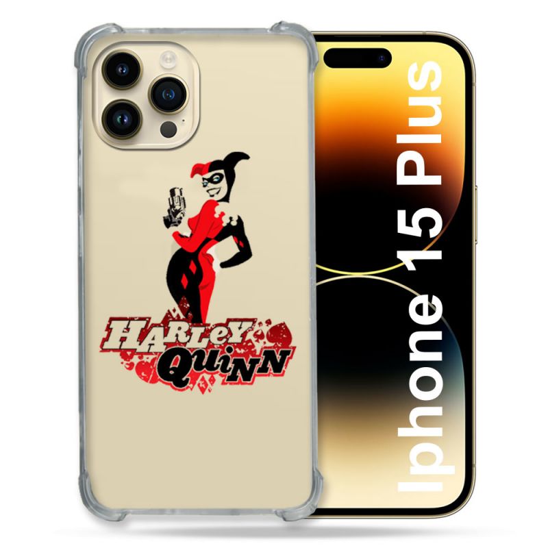 Coque Renforcée En Verre Trempé Transparente Pour Iphone 15 Plus (6.7) Harley Quinn