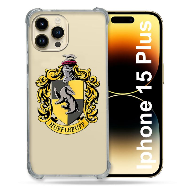 Coque Renforcée En Verre Trempé Transparente Pour Iphone 15 Plus (6.7) Harry Potter Hufflepuff